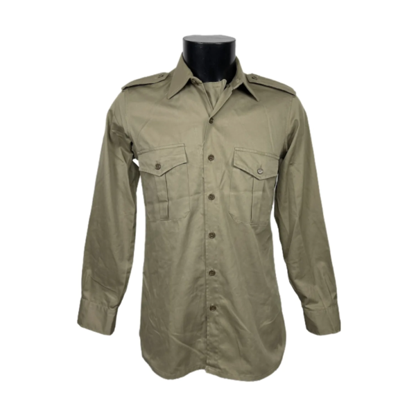 Camicia militare vintage begie da uomo