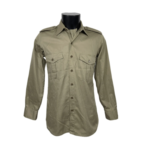 Camicia militare vintage begie da uomo