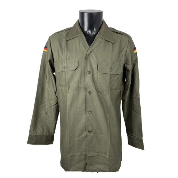 Camicia militare tedesca vintage verde militare da uomo