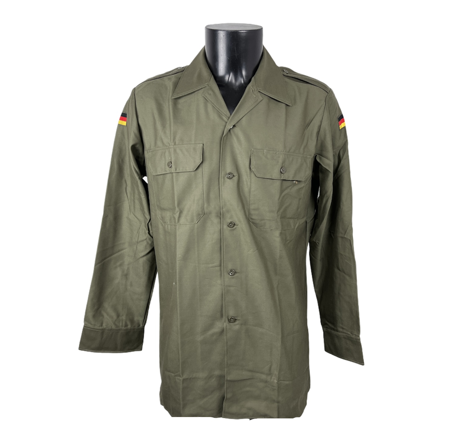 Camicia militare tedesca vintage verde militare da uomo