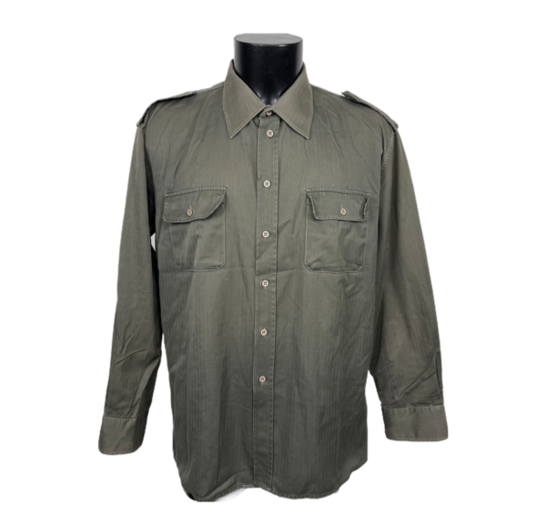 Camicia militare vintage verde militare da uomo