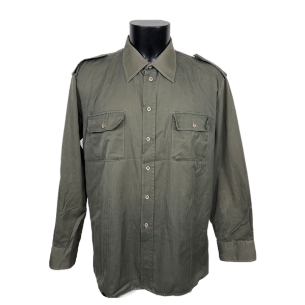 Camicia militare vintage verde militare da uomo