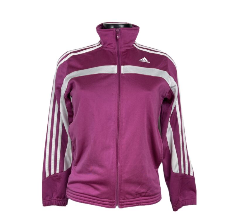 Giacca tuta sportiva Adidas vintage da donna di colore fucsia e bianco