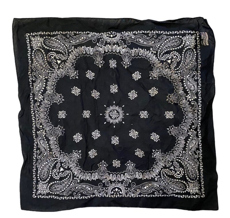 Bandana nera vintage in cotone