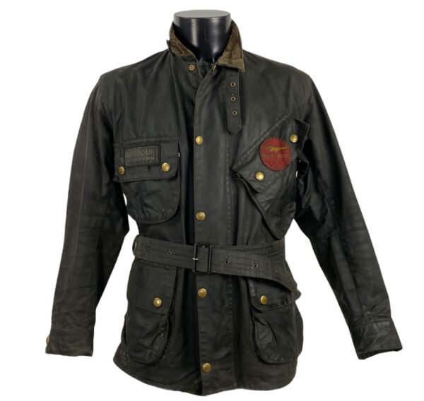 Giubbotto cerato antipioggia Barbour vintage nero da uomo