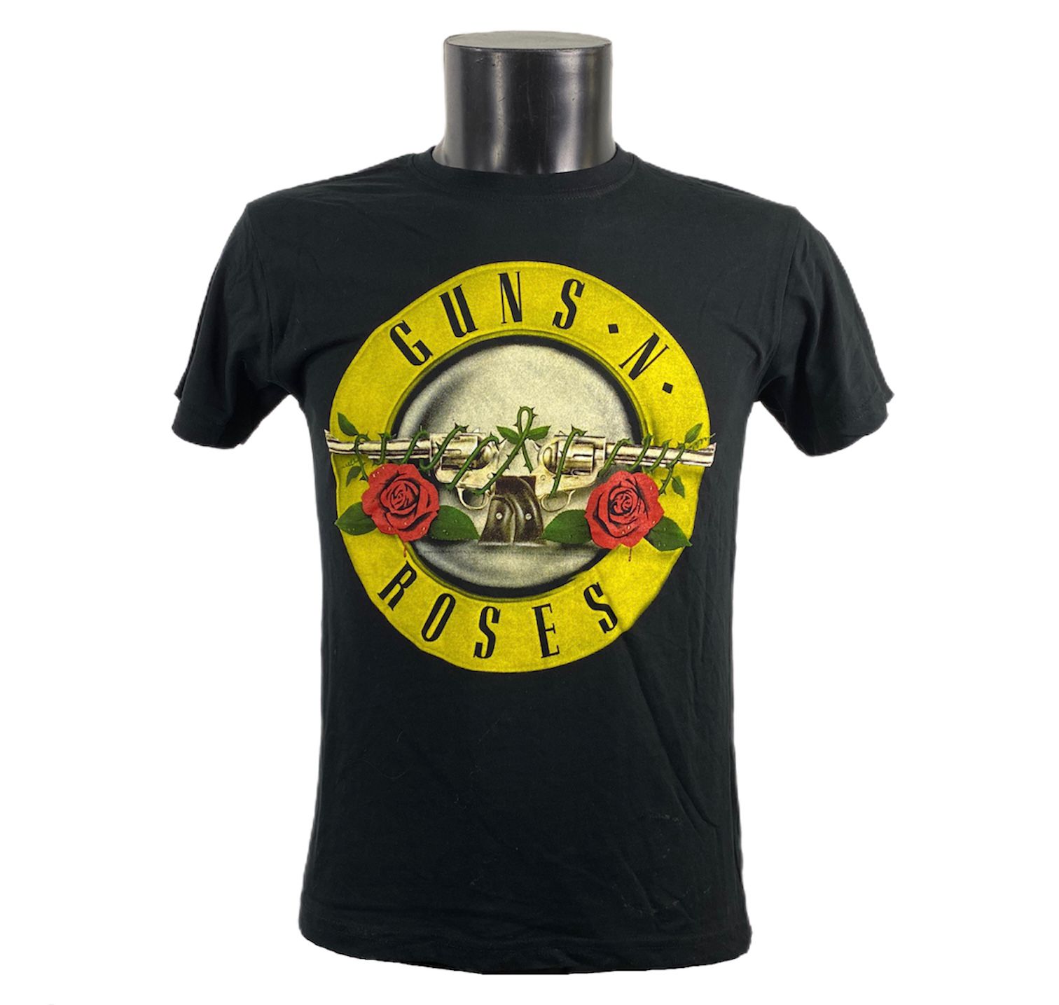 T-shirt vintage nera con stampa del gruppo musicale Guns 'n' Roses
