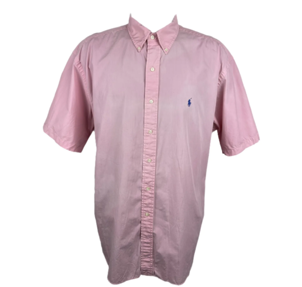 Camicia vintage Ralph Lauren rosa a maniche corte da uomo
