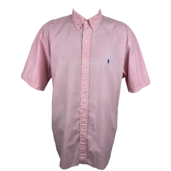Camicia vintage Ralph Lauren rosa a maniche corte da uomo